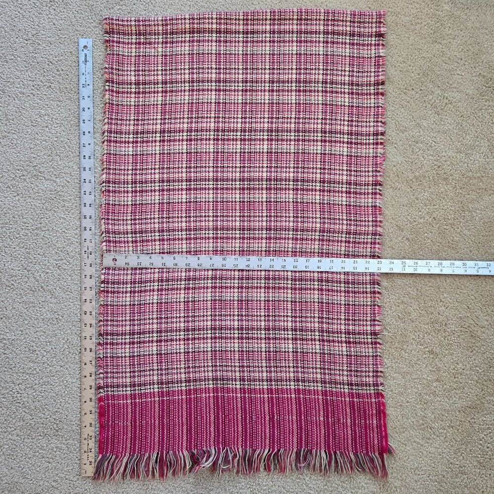 Woven Pink Tweed Scarf Pink, White, Black, and Grey